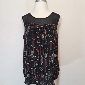 Sheer Chevron Bow Camisole